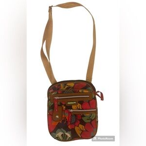 LILY BLOOM Gigi Crossbody Purse Floral Fiesta Print Navy Multicolor Small Bag